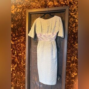 Elegant White and Lavender Dress